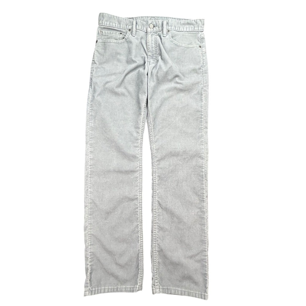 Levis 514 Straight Fit Corduroy Pants Mens 33x32 Grey Cotton Blend Stretch